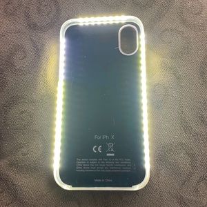 Selfie light, rose gold iPhone X phone case